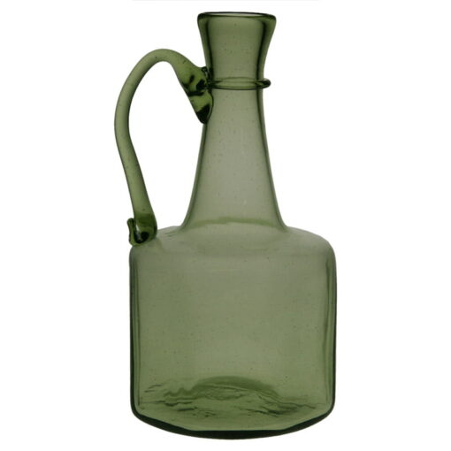 8-kantig flaska med handtag, grön